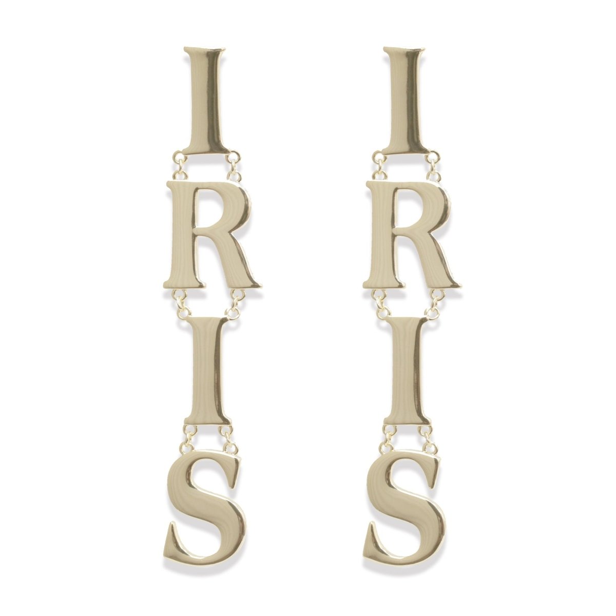 Iris Letters Statement Earrings Earrings by Rahya Jewelry Design – Don't Panic Shoes