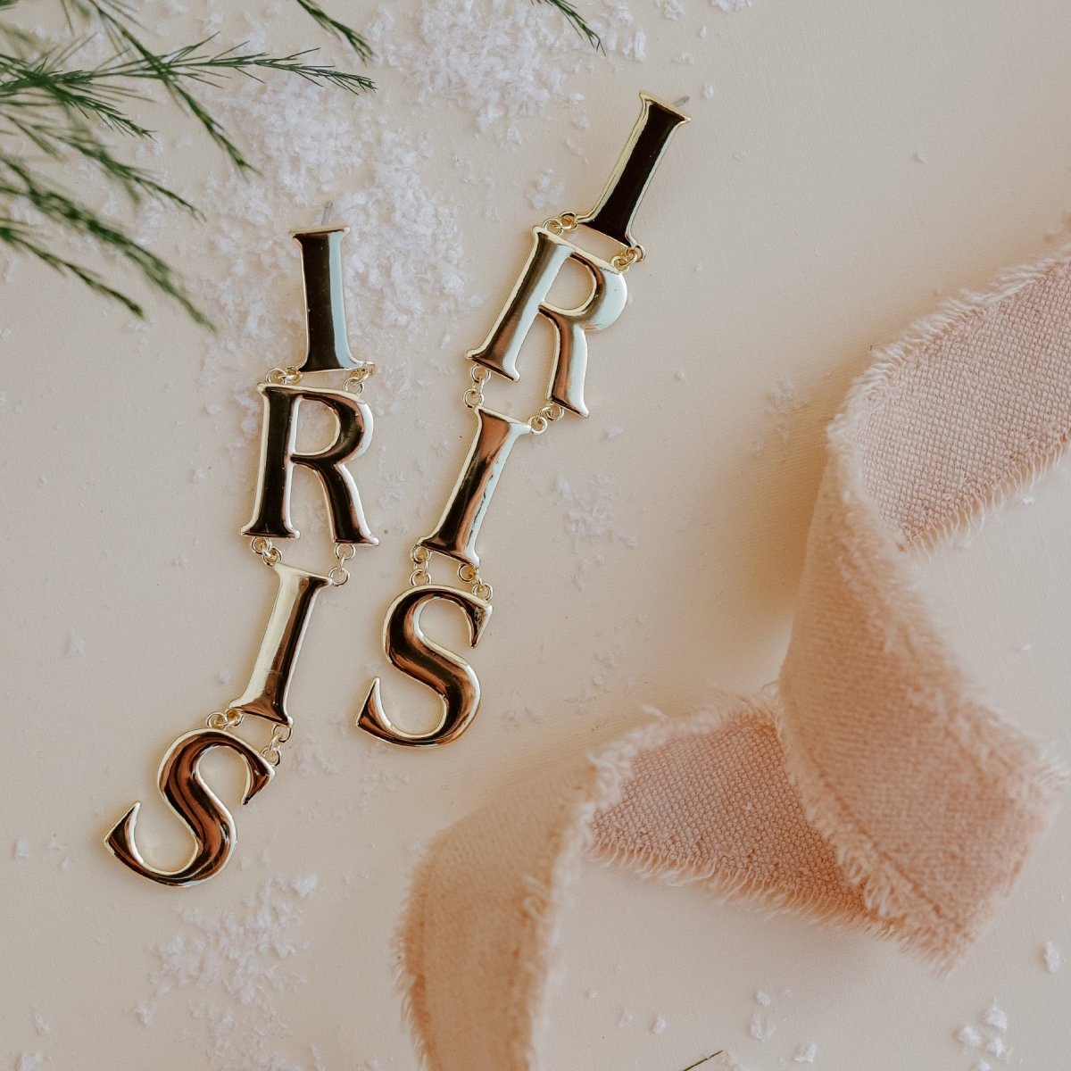 Iris Letters Statement Earrings Earrings by Rahya Jewelry Design – Don't Panic Shoes