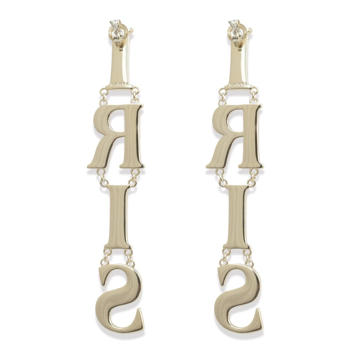 Iris Letters Statement Earrings Earrings by Rahya Jewelry Design – Don't Panic Shoes