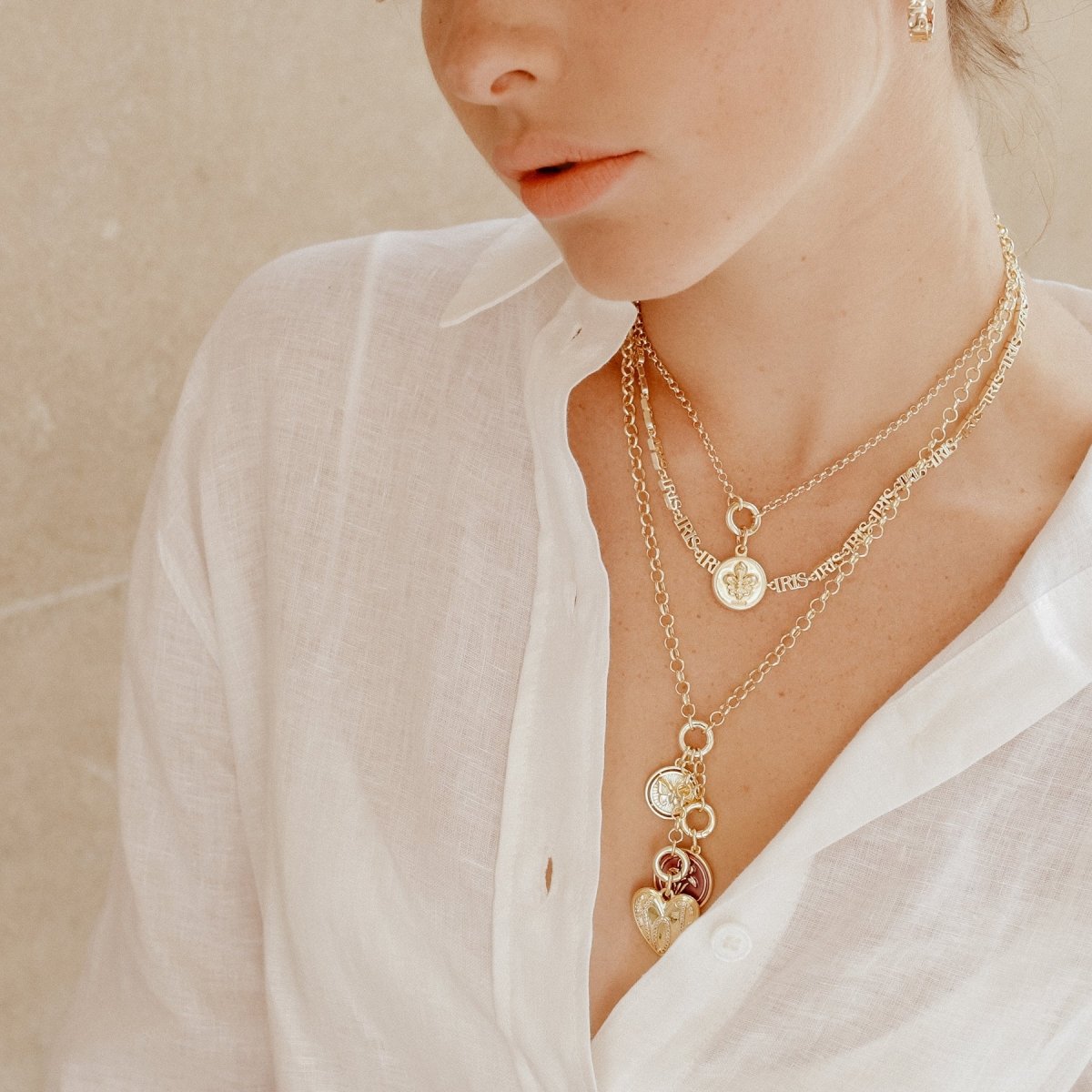 Iris Poydras Necklace With Mini St. Charles Pendant Necklaces by Rahya Jewelry Design – Don't Panic Shoes