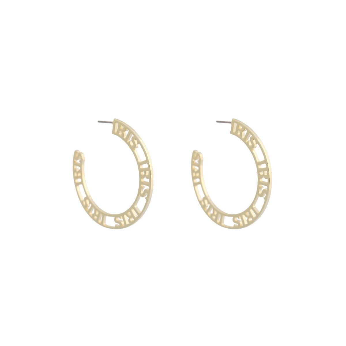 Iris Profile Wide Logo Hoop Earrings Medium Earrings by Rahya Jewelry Design – Don't Panic Shoes