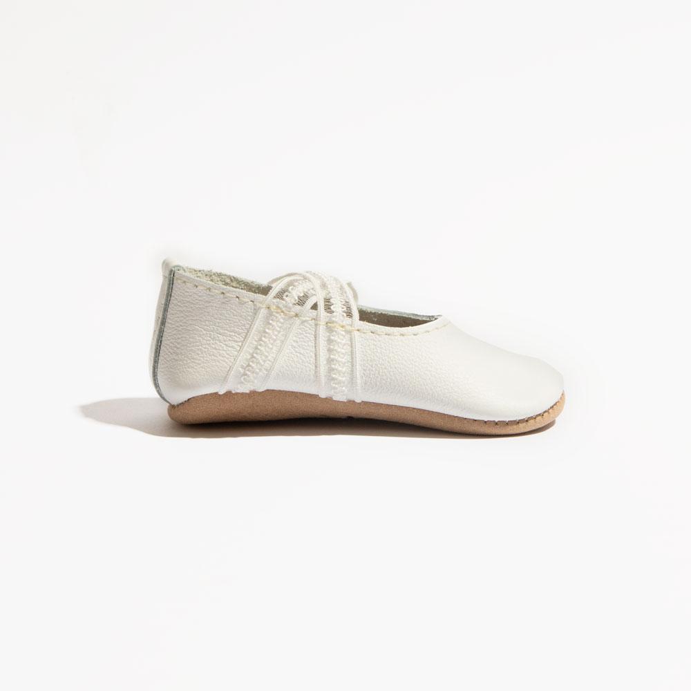 Ivory Lace Ballet Slipper Baby Shoe Ballet Slipper by Freshly Picked – Don't Panic Shoes