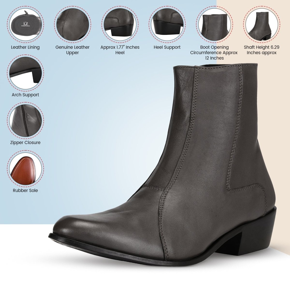 Jazzy Jackman Leather Ankle Length Boots For Men Boots by Libertyzeno – Don't Panic Shoes