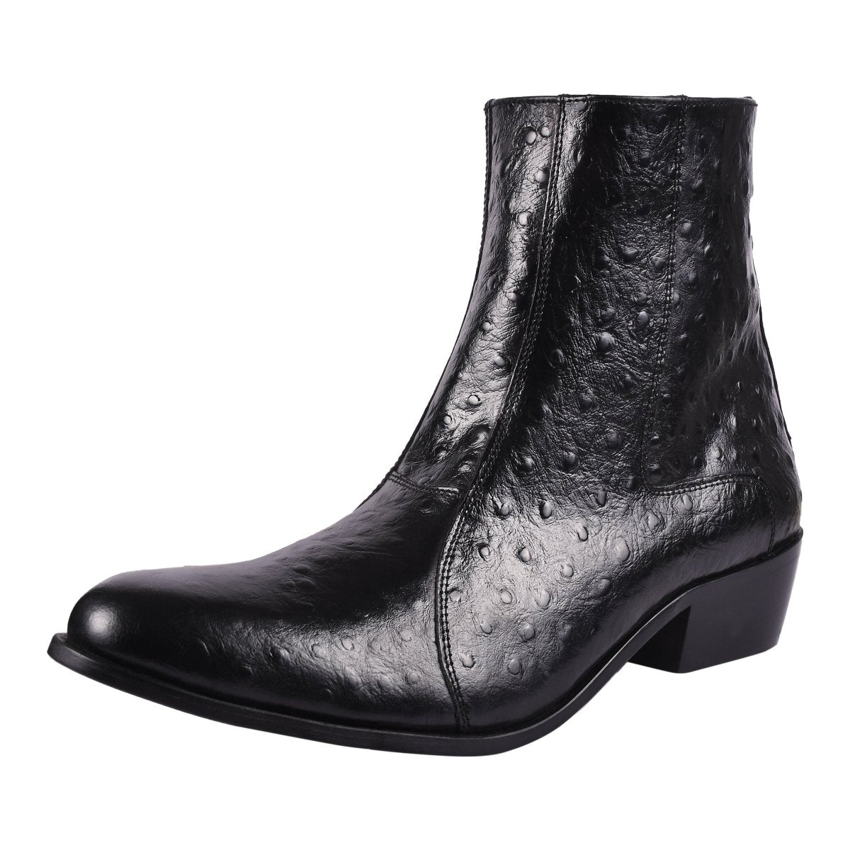 Jazzy Jackman Leather Print Ankle Length Boots Shoes by Libertyzeno – Don't Panic Shoes