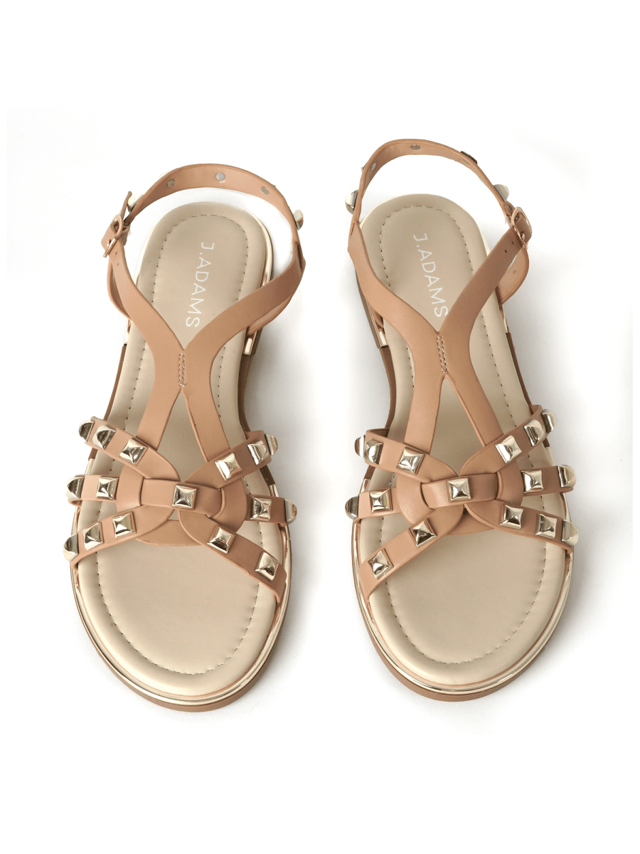 Jennifer | Beige Sandals by J.Adams – Don't Panic Shoes