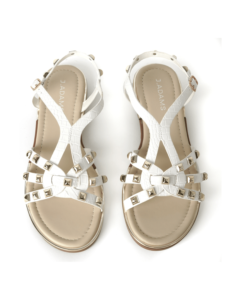 Jennifer | White Sandals by J.Adams – Don't Panic Shoes
