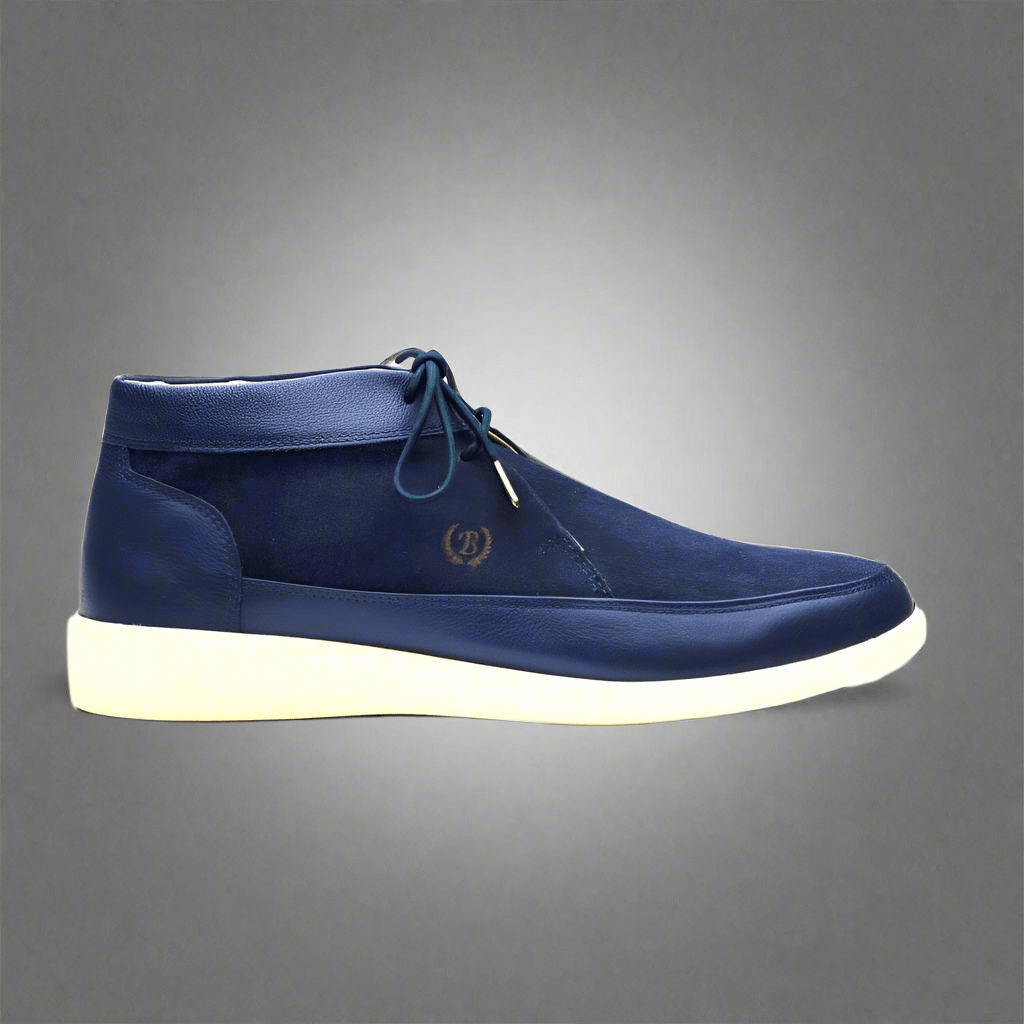 Johnny Famous Bally Style Central Park - Zapatillas de cuero azul marino  para hombre – Don't Panic Shoes, image size:1024x1024