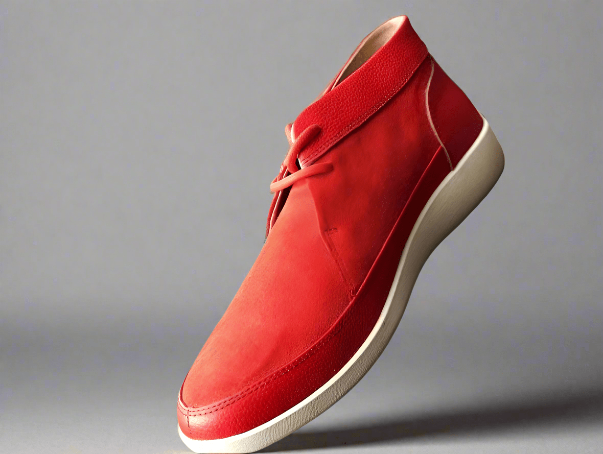 Johnny FamouS Bally Style Central Park Men’s High Tops – Red Suede And Leather – Vintage 80s Vibe Shoes by Johnny Famous – Don't Panic Shoes