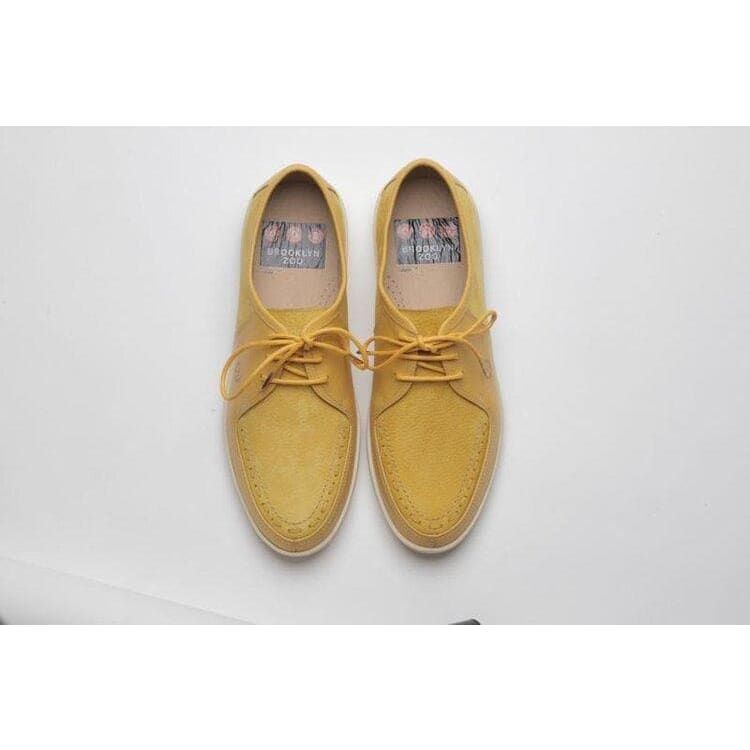 Johnny Famous Bally Style Midtown Men’s Yellow Leather/suede