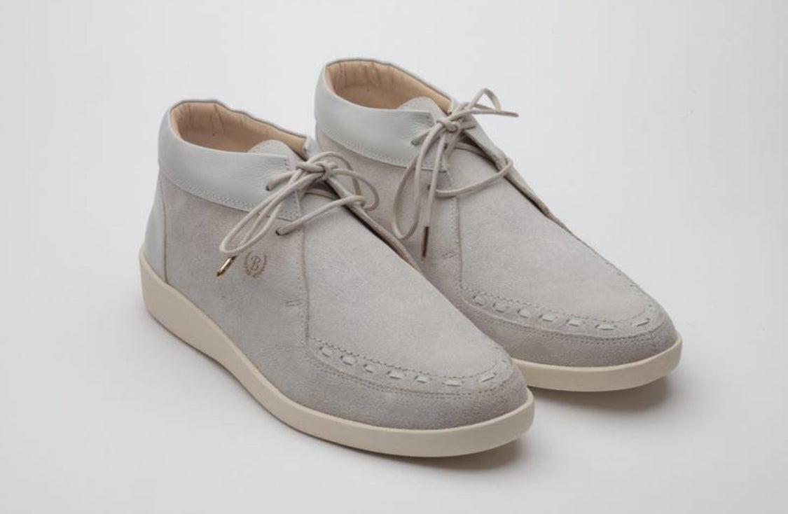 Johnny FamouS Bally Style Soho Men’s High Tops – White Suede And Leather – Vintage 80s Vibe Shoes by Johnny Famous – Don't Panic Shoes