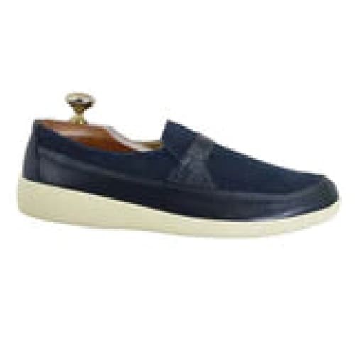 Johnny Famous Bally Style Tribeca Men’s Navy Blue Suede