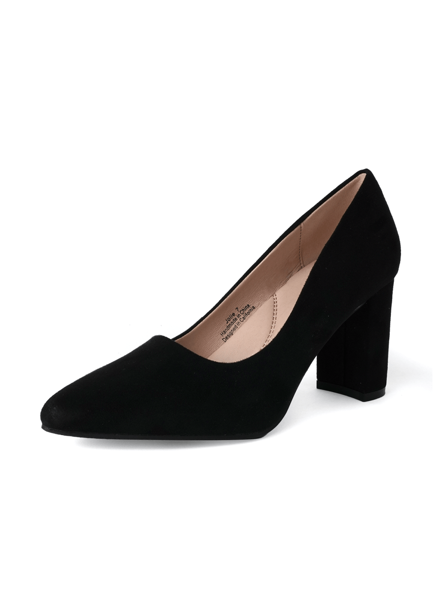 Jolie | Black Suede Heels by J.Adams – Don't Panic Shoes