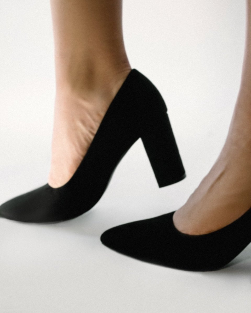 Jolie | Black Suede Heels by J.Adams – Don't Panic Shoes