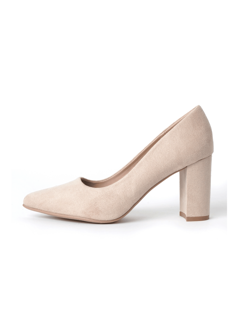 Jolie | Light Taupe Suede Heels by J.Adams – Don't Panic Shoes