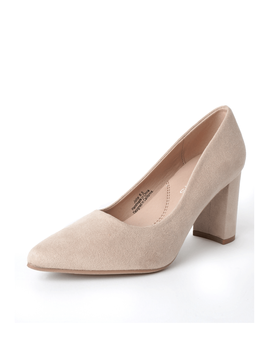 Jolie | Light Taupe Suede Heels by J.Adams – Don't Panic Shoes