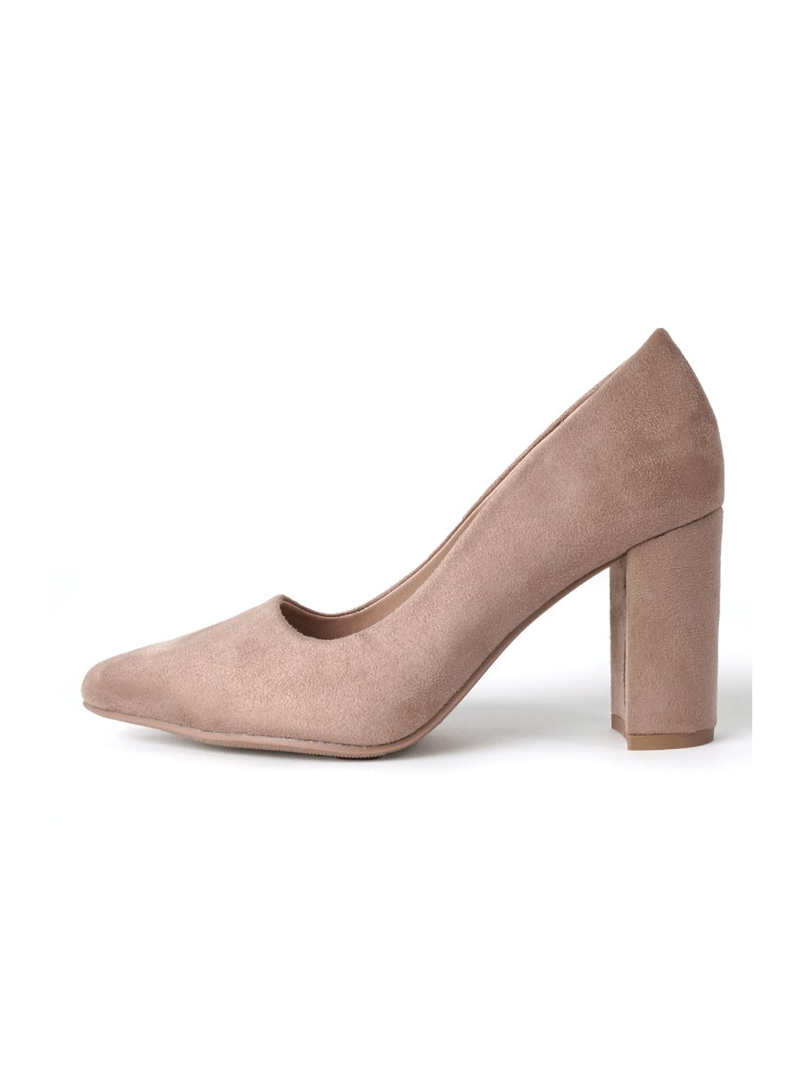 Jolie | Taupe Suede Heels by J.Adams – Don't Panic Shoes