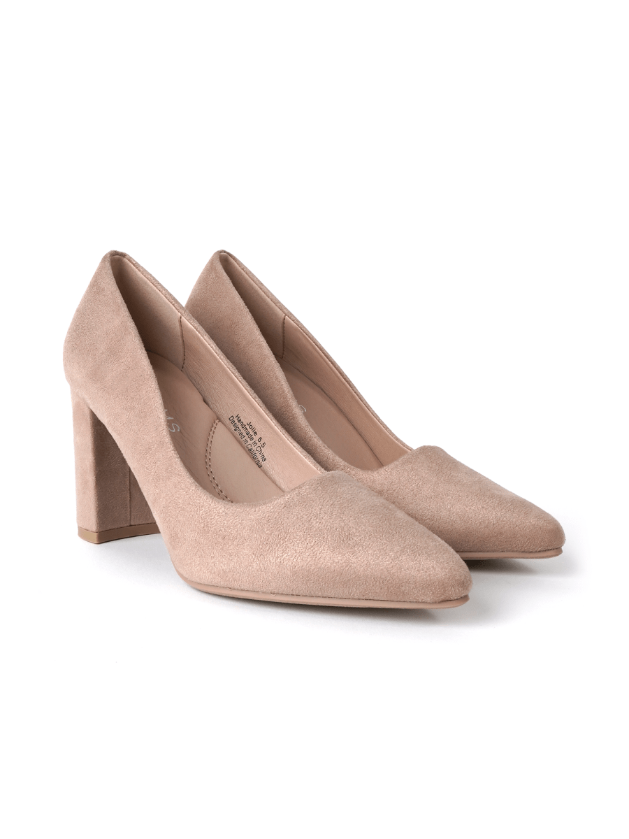 Jolie | Taupe Suede Heels by J.Adams – Don't Panic Shoes