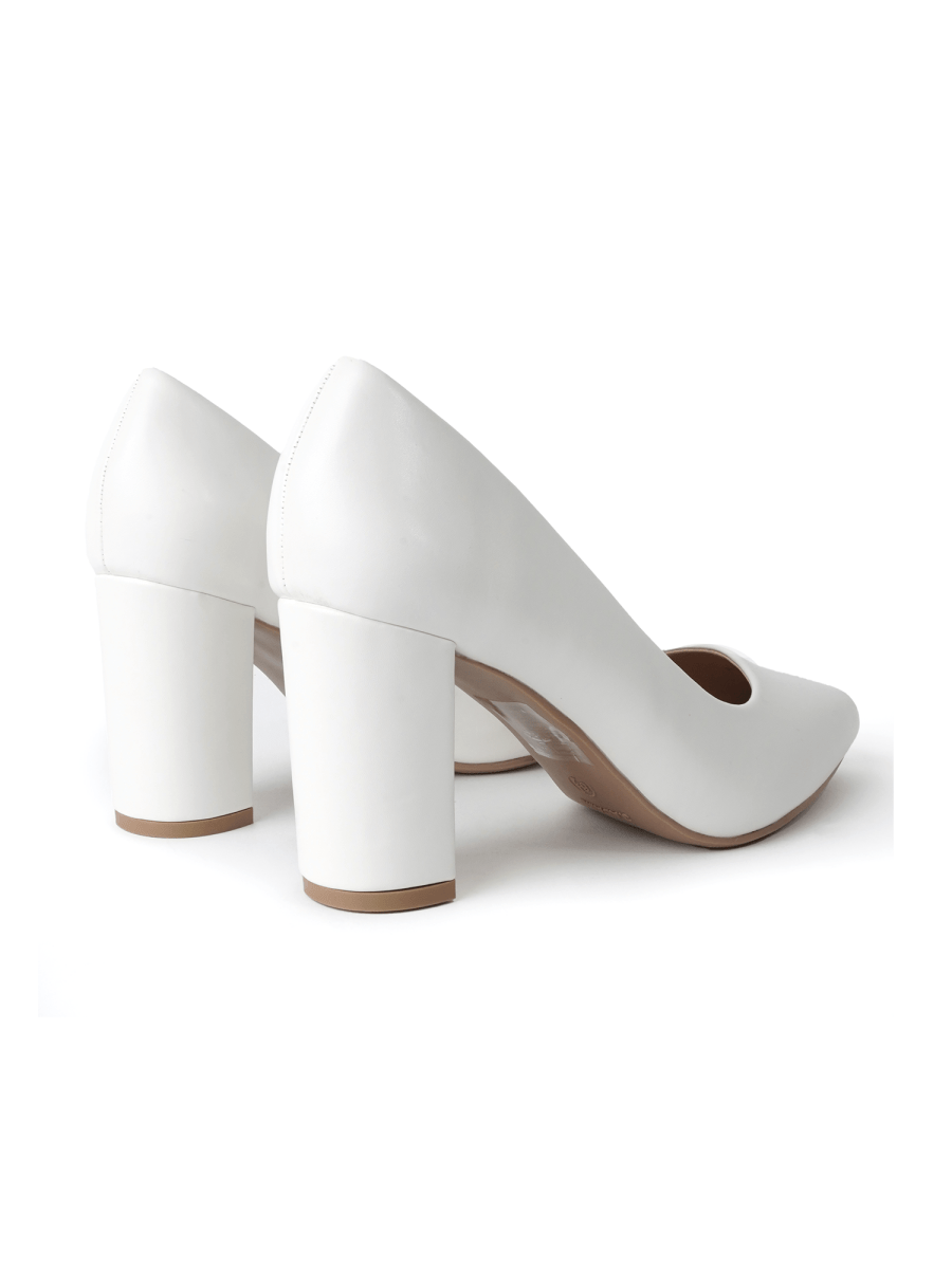 Jolie | White Heels by J.Adams – Don't Panic Shoes
