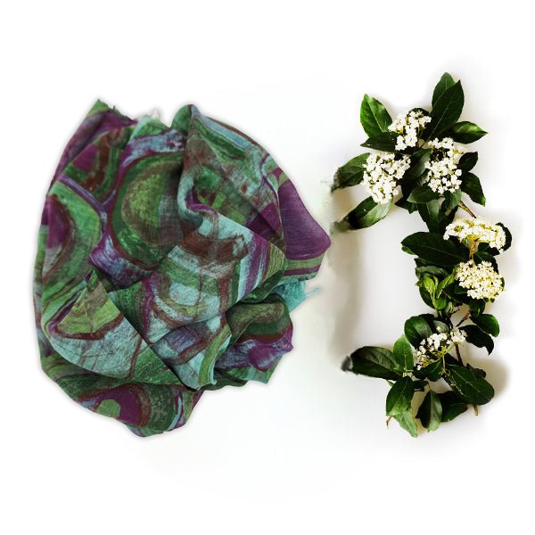 Kandinsky Aqua 69 Bamboo Fiber Print Handcrafted In Florence Italy Bamboo Scarves by Mar Soreli – Don't Panic Shoes