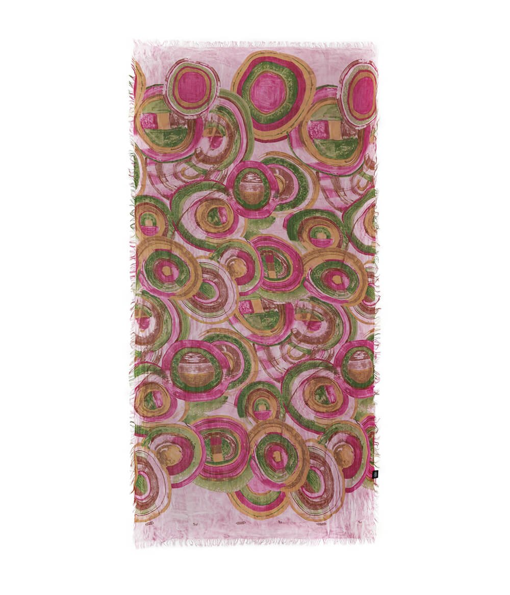 Kandinsky Rose 62 Bamboo Fiber Handcrafted Florence Italy Bamboo Scarves by Mar Soreli – Don't Panic Shoes