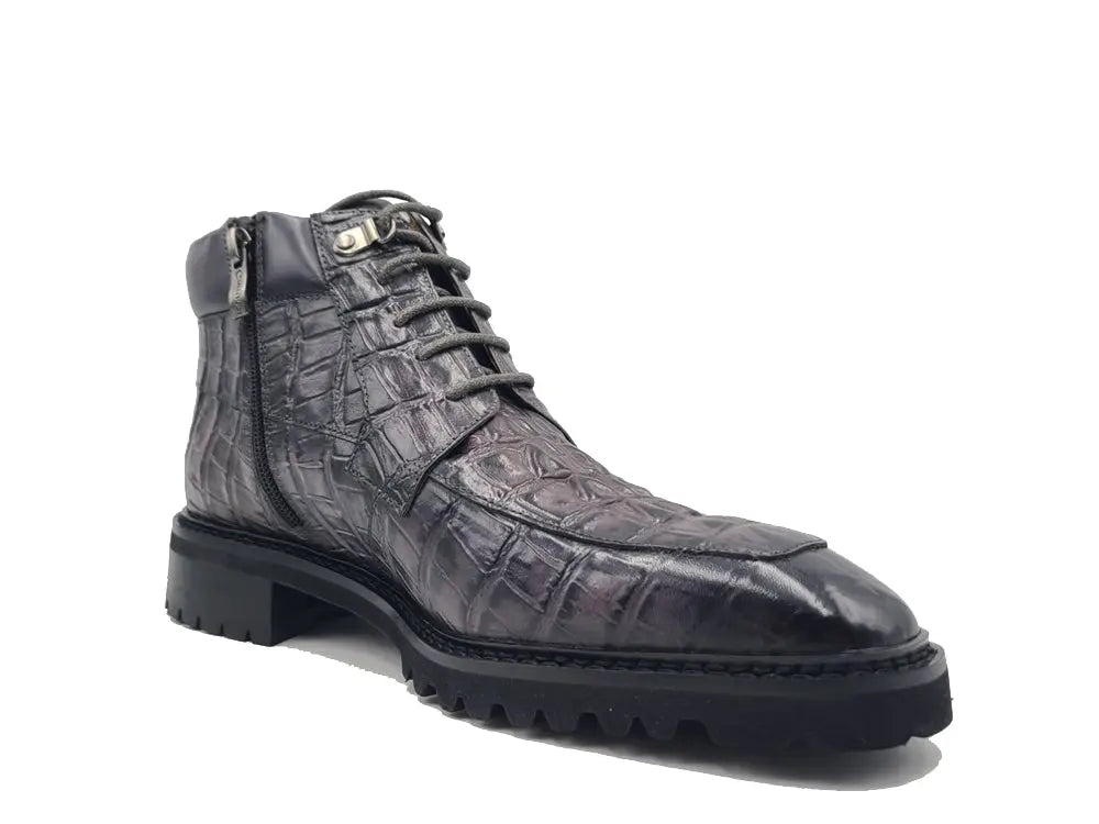 Kb Alligator Embossed Men's Leather Boots Kb516 - 50 Boots by Carrucci Shoes – Don't Panic Shoes