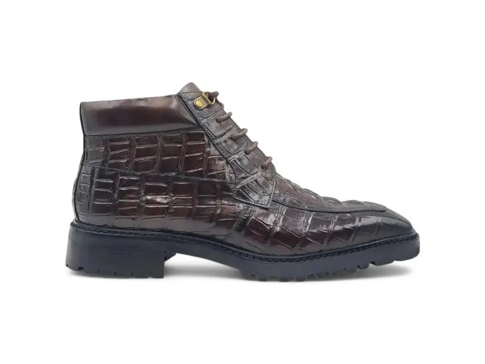 Kb Alligator Embossed Men's Leather Boots Kb516 - 50 Boots by Carrucci Shoes – Don't Panic Shoes
