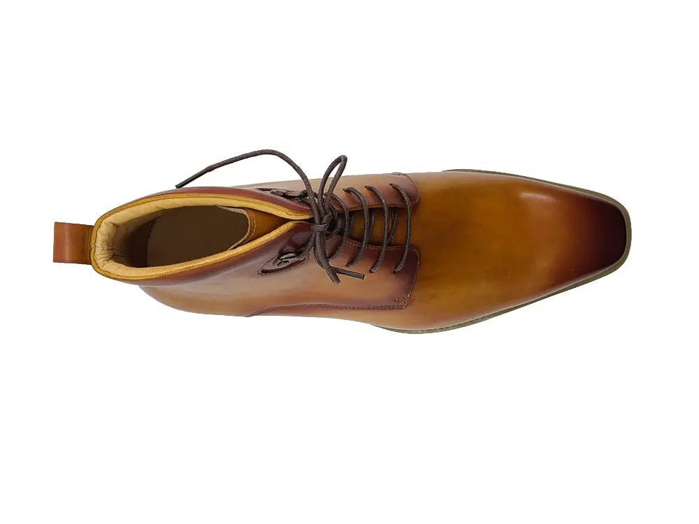 Kb Burnished Calfskin Lace Up Boot Patina Finish Kb515 - 16 Boots by Carrucci Shoes – Don't Panic Shoes