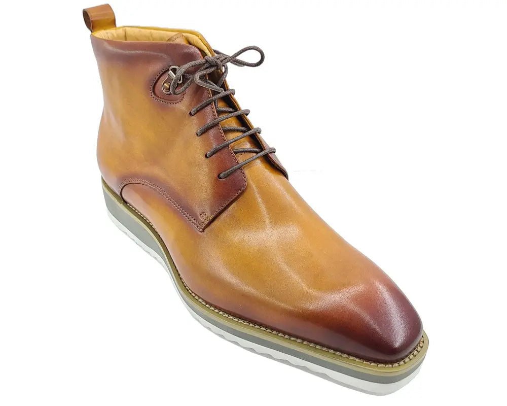 Kb Burnished Calfskin Lace Up Boot Patina Finish Kb515 - 16 Boots by Carrucci Shoes – Don't Panic Shoes