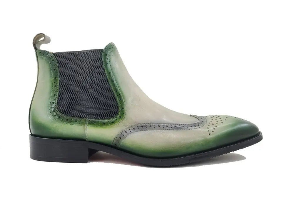 Kb Burnished Calfskin Wingtip Boot Premium Kb503 - 19 Boots by Carrucci Shoes – Don't Panic Shoes