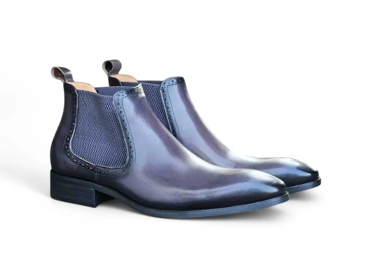 Kb Hand Burnished Chelsea Boots Leather Classic Kb503 - 11 Boots by Carrucci Shoes – Don't Panic Shoes