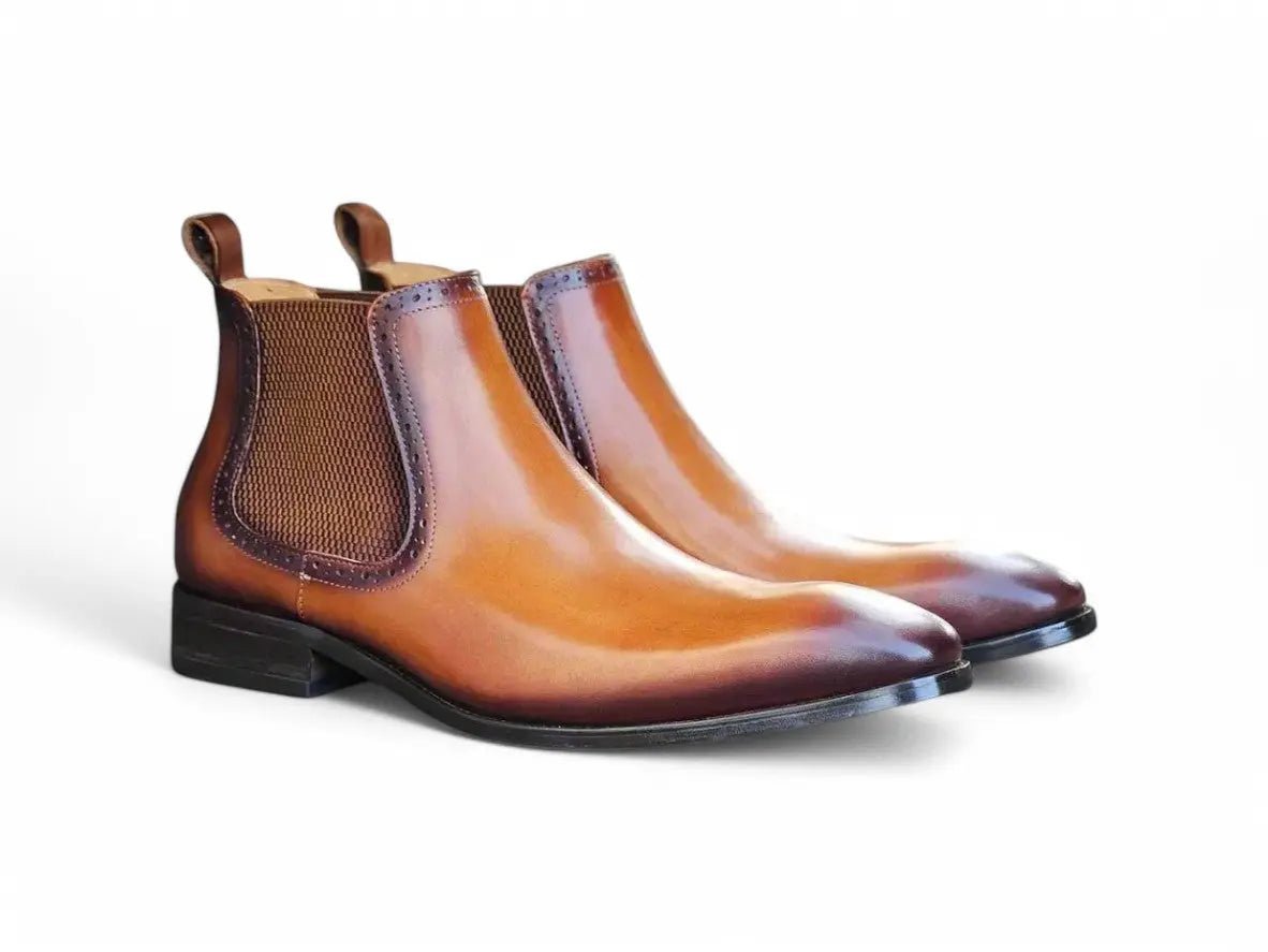 Kb Hand Burnished Chelsea Boots Leather Classic Kb503 - 11 Boots by Carrucci Shoes – Don't Panic Shoes