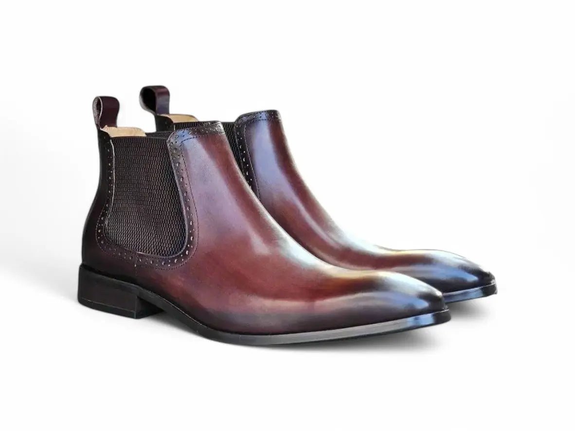 Kb Hand Burnished Chelsea Boots Leather Classic Kb503 - 11 Boots by Carrucci Shoes – Don't Panic Shoes
