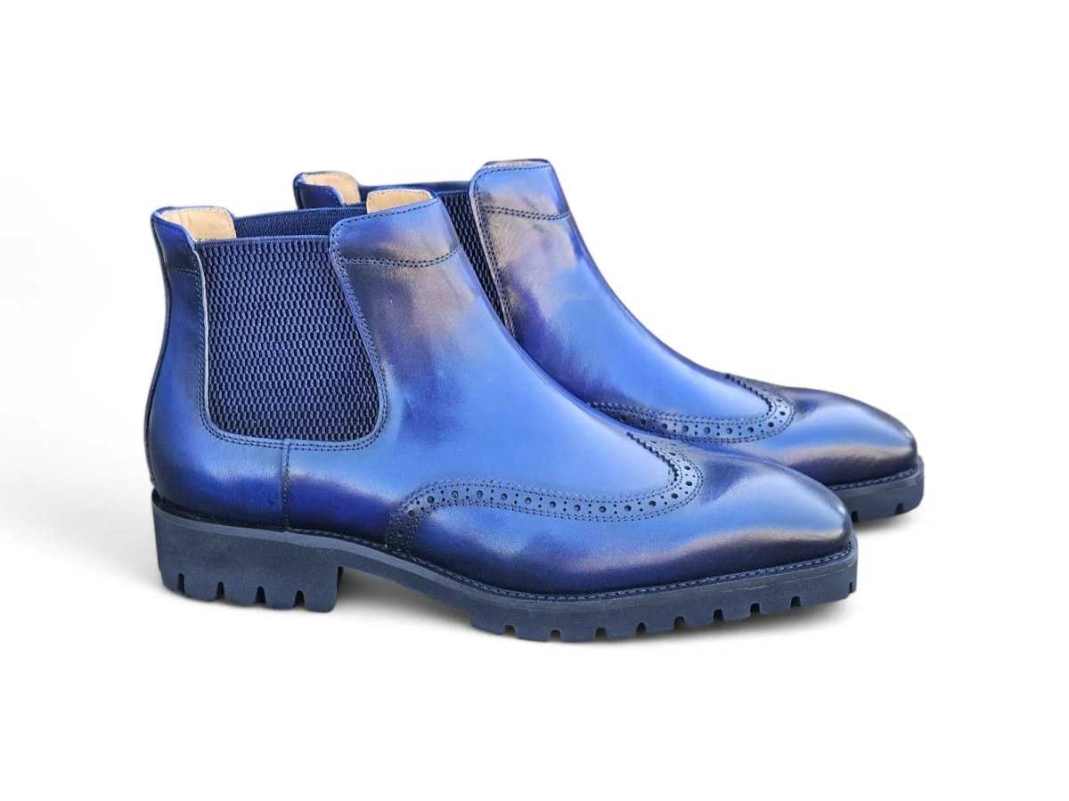 Kb Lug Sole Chelsea Boot Wingtip Toe Calf Leather Kb515 - 13 Boots by Carrucci Shoes – Don't Panic Shoes