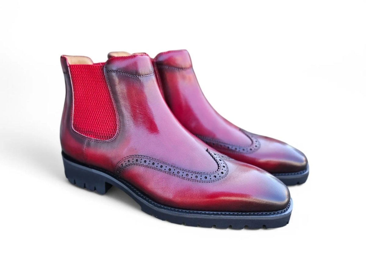 Kb Lug Sole Chelsea Boot Wingtip Toe Calf Leather Kb515 - 13 Boots by Carrucci Shoes – Don't Panic Shoes