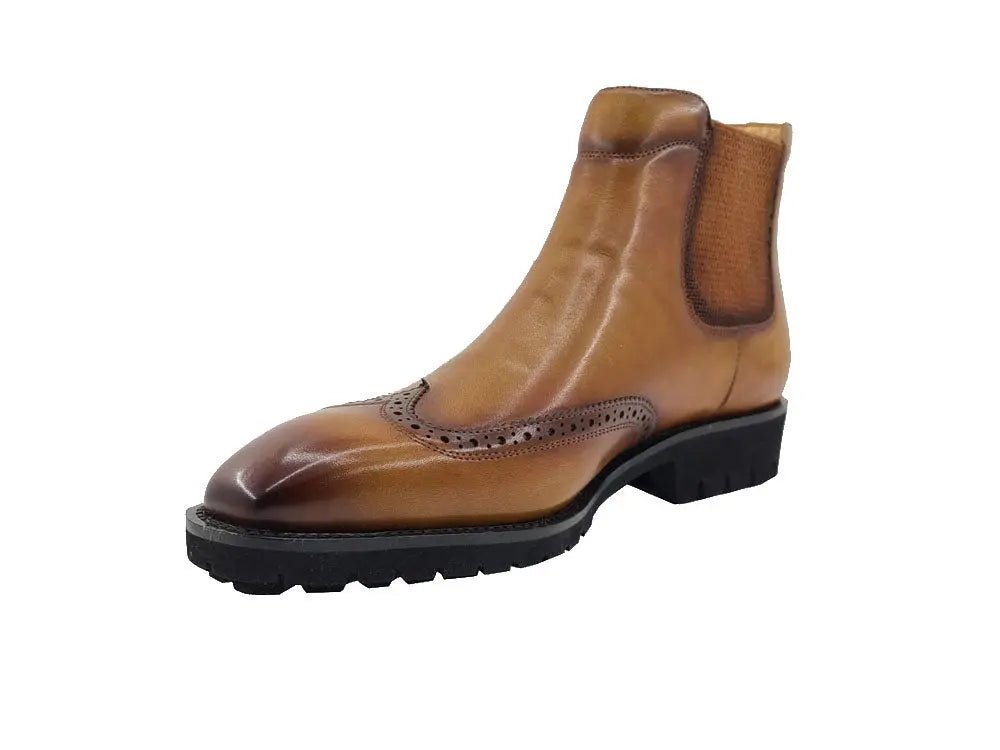 Kb Lug Sole Chelsea Boot Wingtip Toe Calf Leather Kb515 - 13 Boots by Carrucci Shoes – Don't Panic Shoes