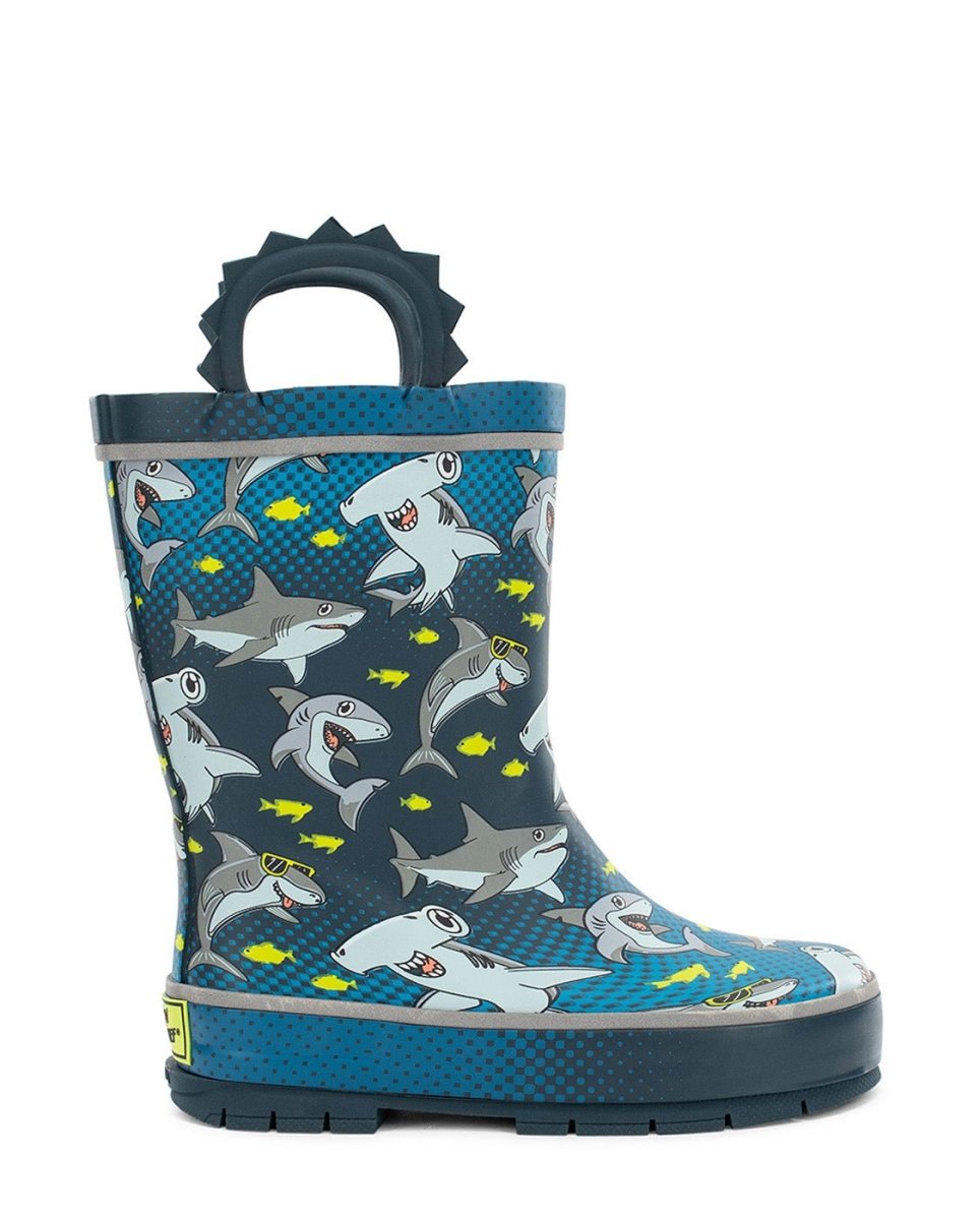 Kids Chiller Sharks Rain Boot - Navy Rain Boots by Western Chief Kids' Sale – Don't Panic Shoes