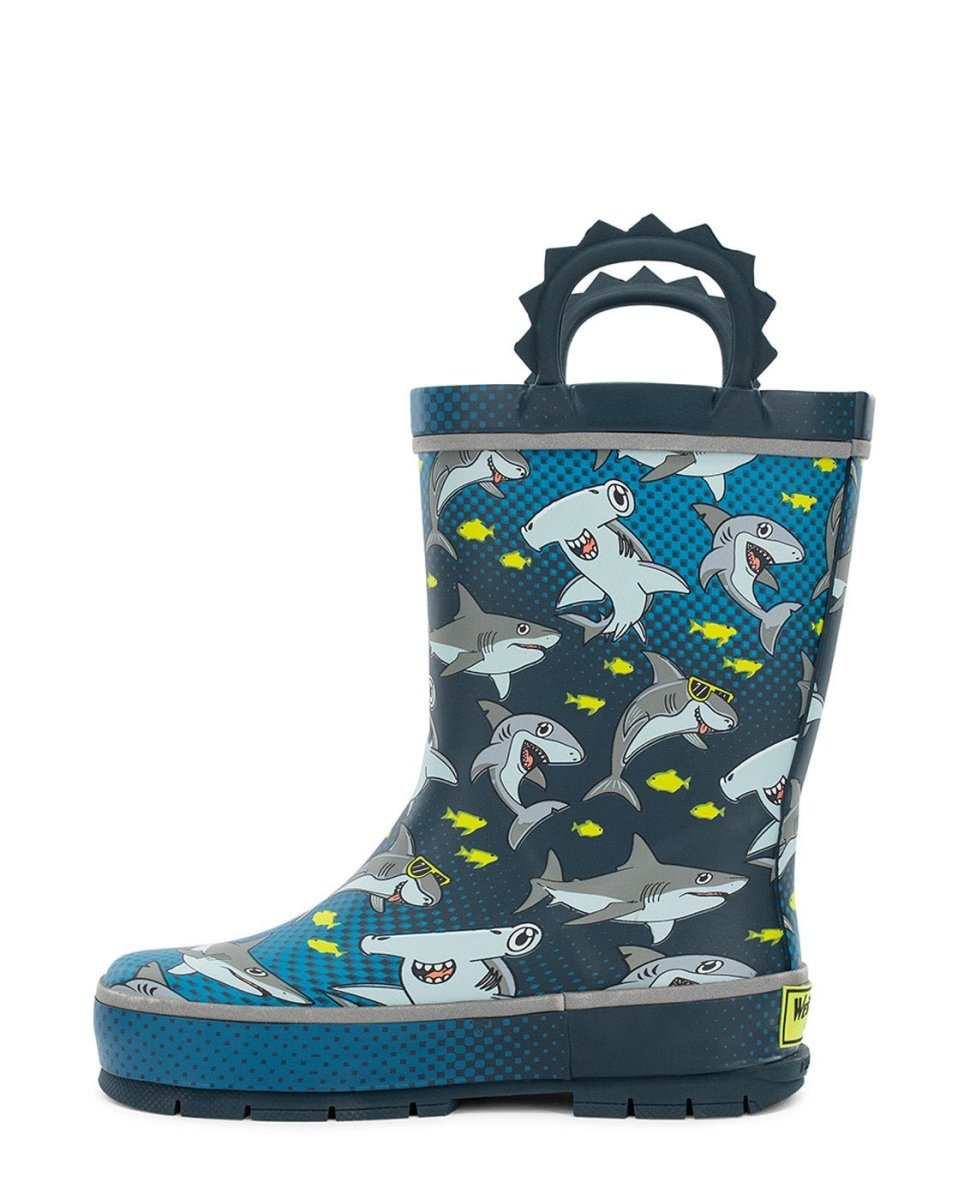 Kids Chiller Sharks Rain Boot - Navy Rain Boots by Western Chief Kids' Sale – Don't Panic Shoes