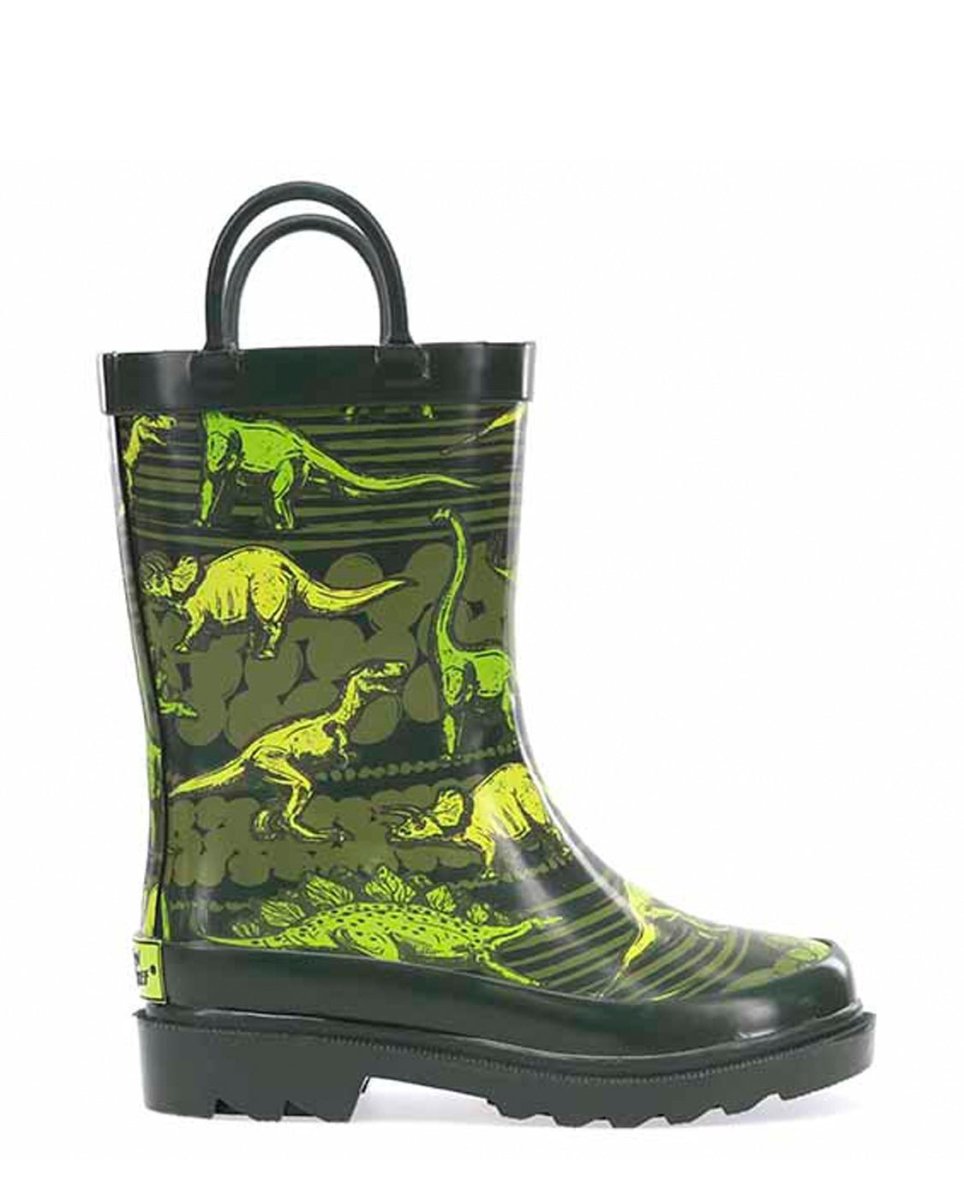 Kids Dino Quest Rain Boot - Olive Rain Boots by Western Chief Kids' – Don't Panic Shoes