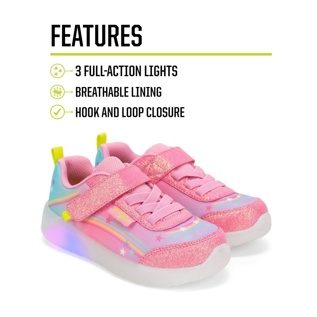 Kids Lighted Flash Feet Sneaker - Pink Sneakers by Western Chief Kids' – Don't Panic Shoes