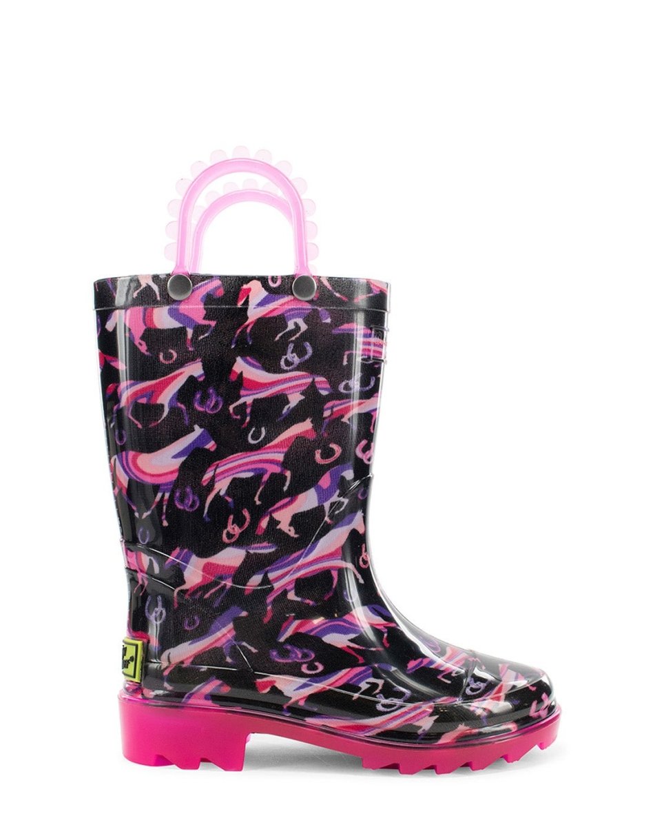 Kids Pastel Pastures Lighted Rain Boot - Black Rain Boots by Western Chief Kids' – Don't Panic Shoes