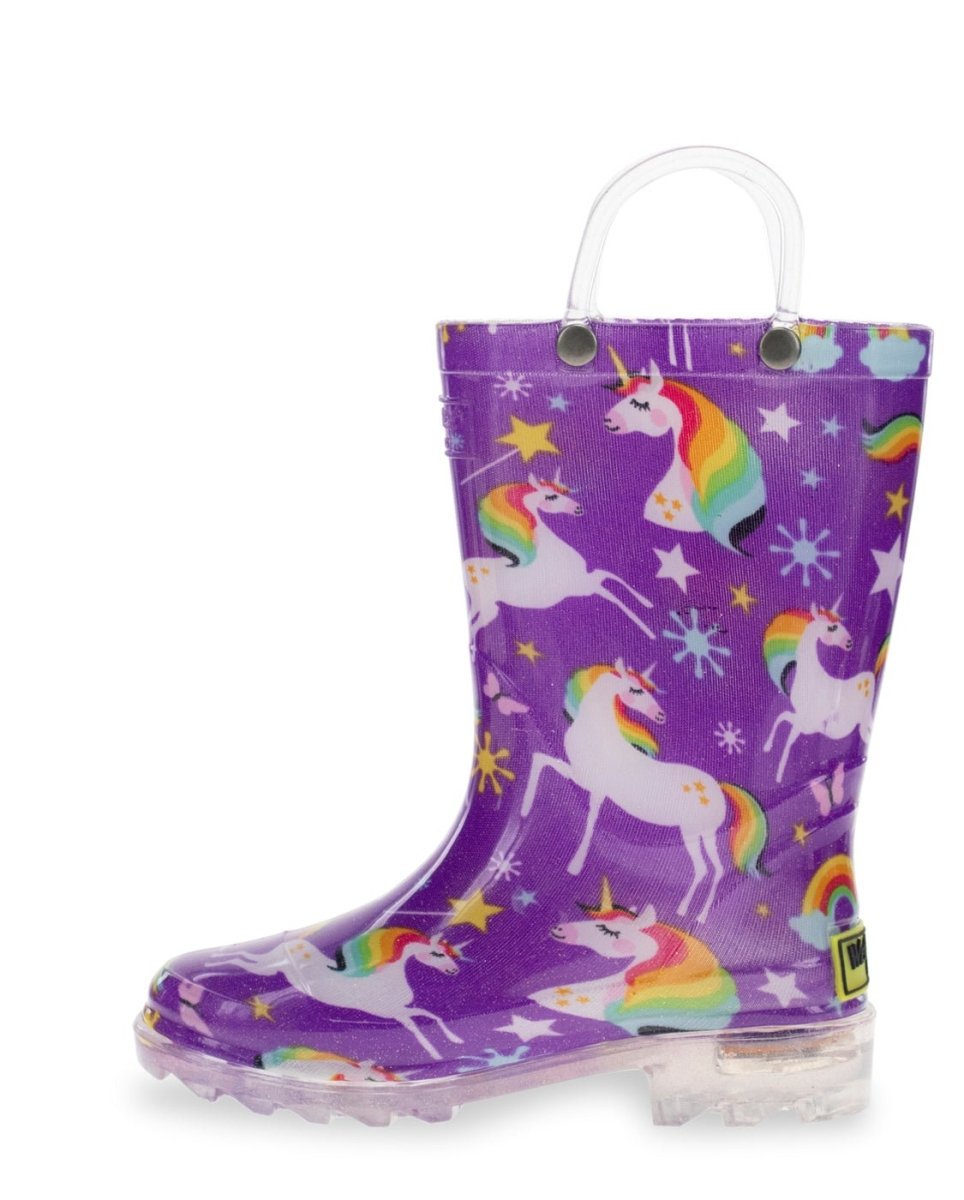 Kids Rainbow Unicorn Lighted Rain Boot - Purple Rain Boots by Western Chief Kids' – Don't Panic Shoes