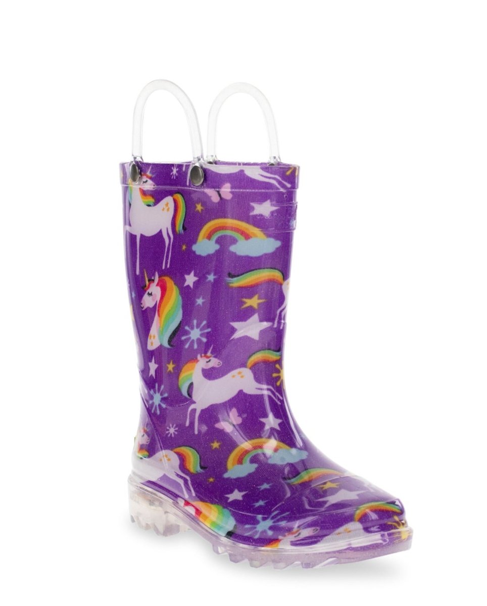 Kids Rainbow Unicorn Lighted Rain Boot - Purple Rain Boots by Western Chief Kids' – Don't Panic Shoes