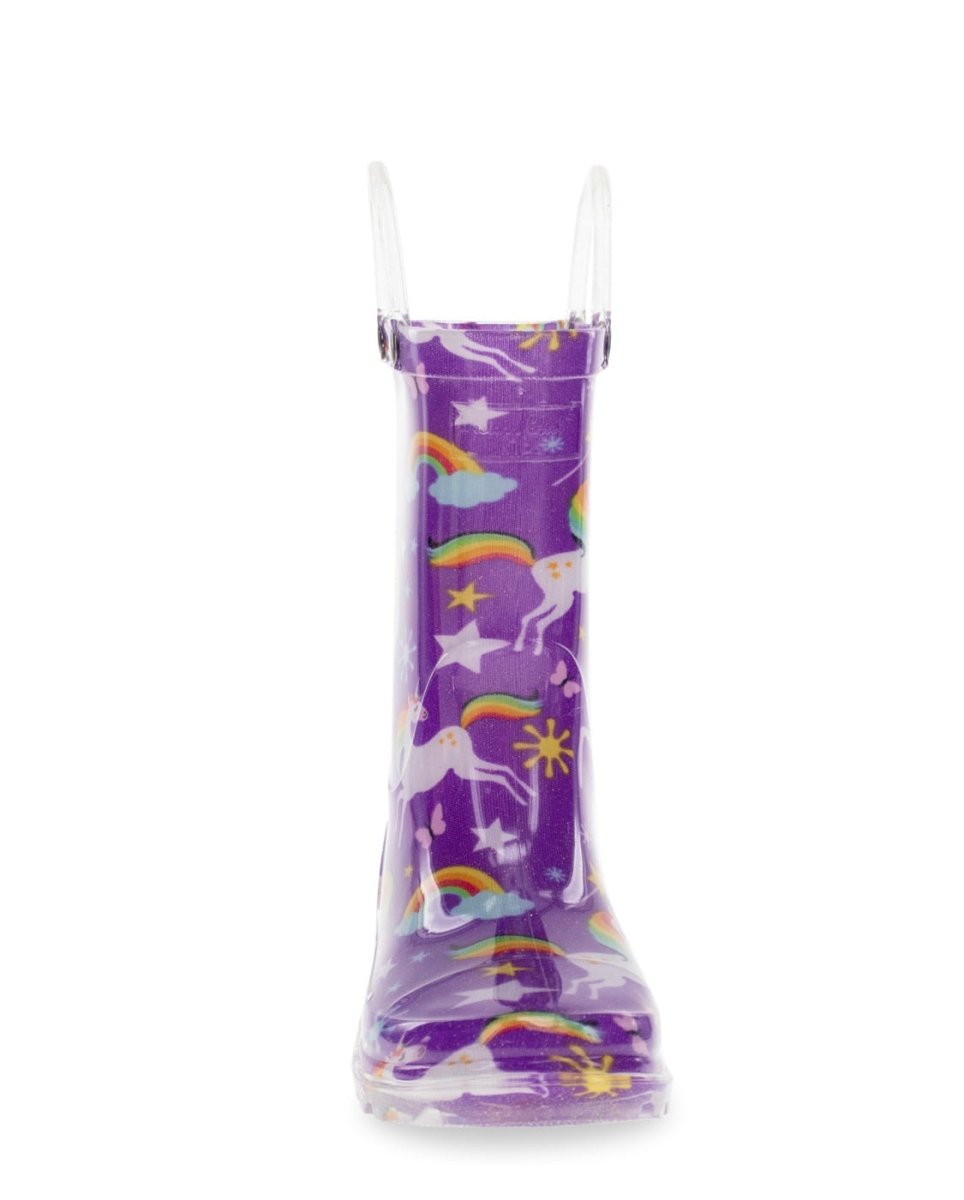 Kids Rainbow Unicorn Lighted Rain Boot - Purple Rain Boots by Western Chief Kids' – Don't Panic Shoes