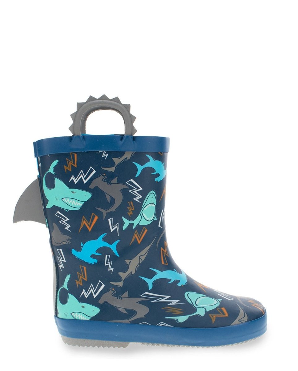 Kids Shark Bolt Faux Fur Rain Boot - Navy Rain Boots by Western Chief Kids' – Don't Panic Shoes