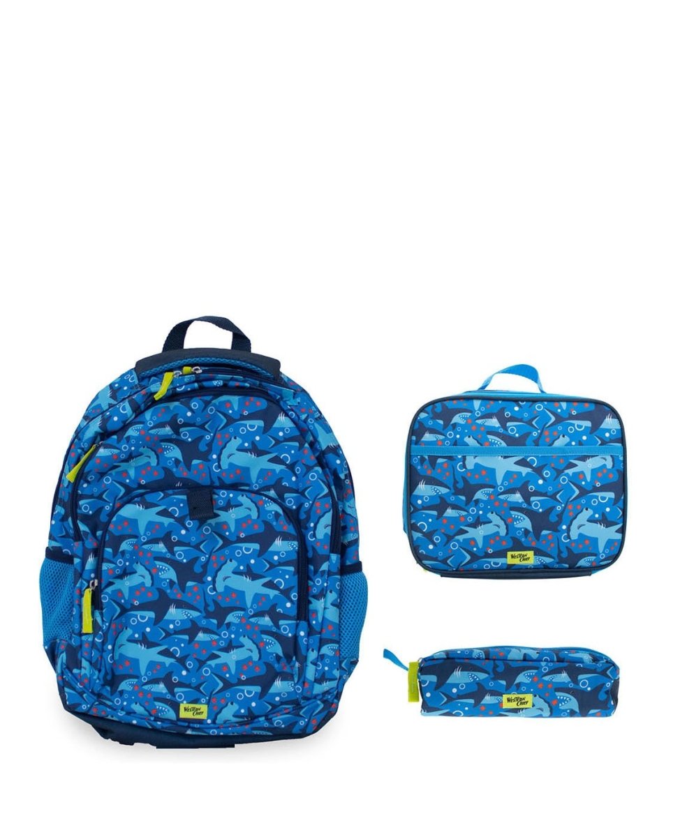 Kids Shark Chase Backpack - Navy Backpacks by Western Chief Kids' – Don't Panic Shoes