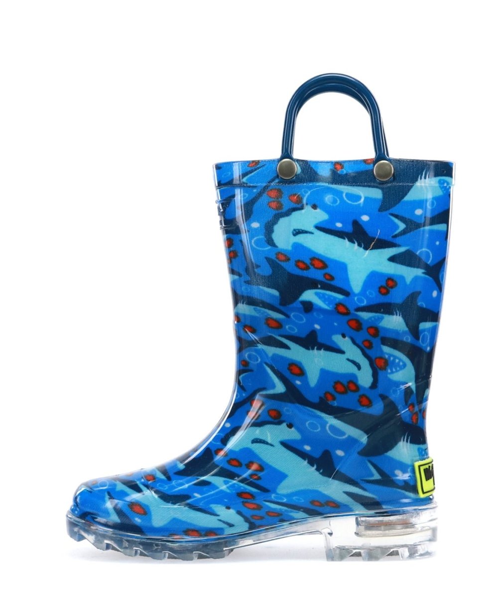 Kids Shark Chase Lighted Rain Boot - Blue Rain Boots by Western Chief Kids' – Don't Panic Shoes