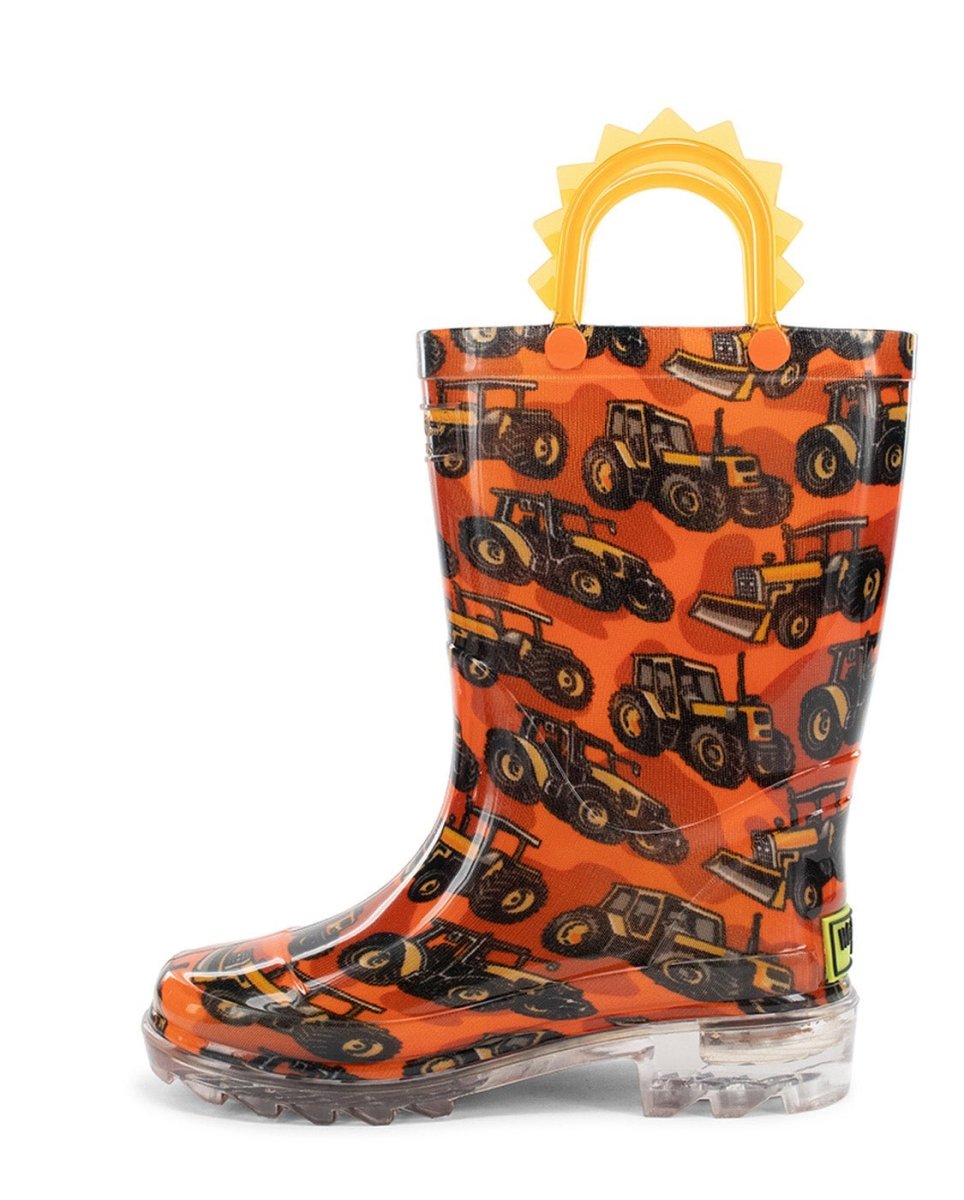 Kids Tractors Lighted Rain Boot - Orange Rain Boots by Western Chief Kids' Sale – Don't Panic Shoes