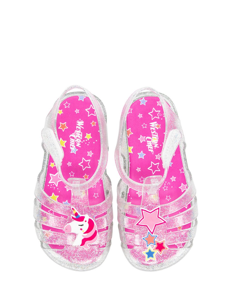 Kids Wonder Everglitter Unicorn Lighted Sandal - Silver Sandals by Western Chief Kids' – Don't Panic Shoes