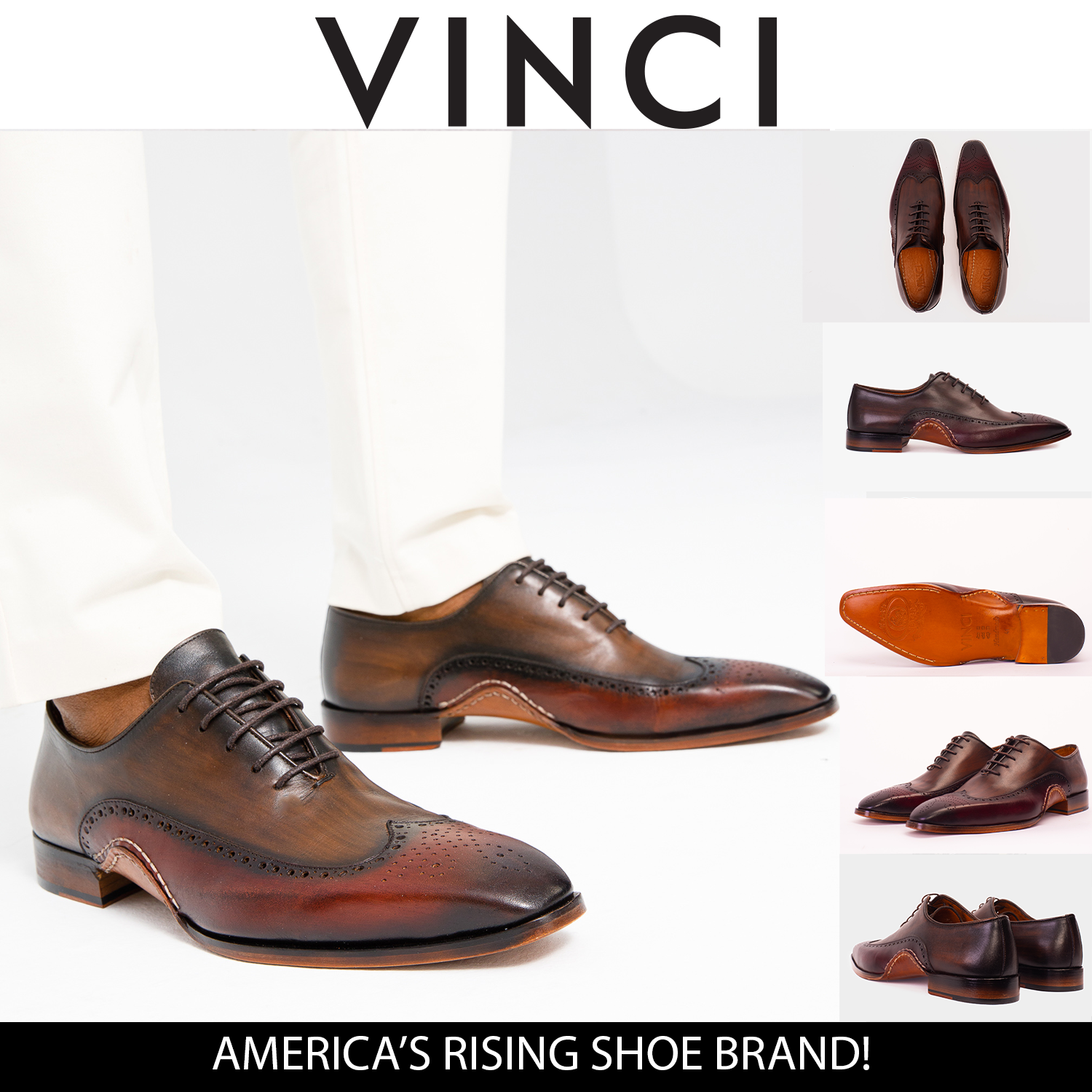 The Royal Hand Craft Burgundy Wingtip Oxford Men Shoe