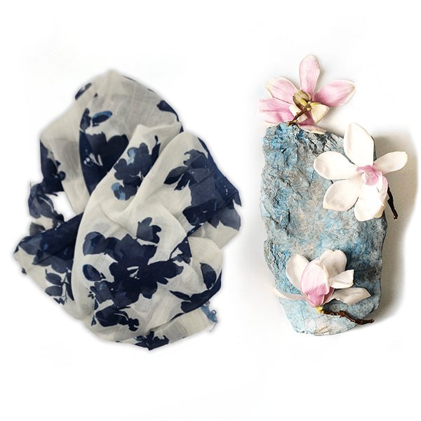 Klein Art Pattern Bamboo Fiber White 02 Florence Italy Bamboo Scarves by Mar Soreli – Don't Panic Shoes